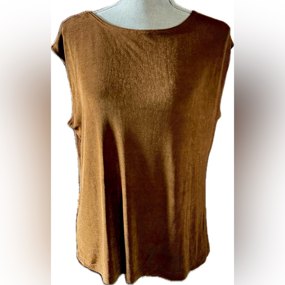 Coldwater Creek Sleeveless/Cap sleeve Top. Stunning brassy copper. Great! L/XL